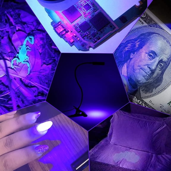 UV Light Gooseneck Curing Lamp, 5W UV Lights for Resin Curing, USB 1.5m Ultraviolet Lamp, Wavelength 395nm, Flexible Gooseneck Clip, Blacklight Lamps Perfect for Gel Nails, Resin Curing