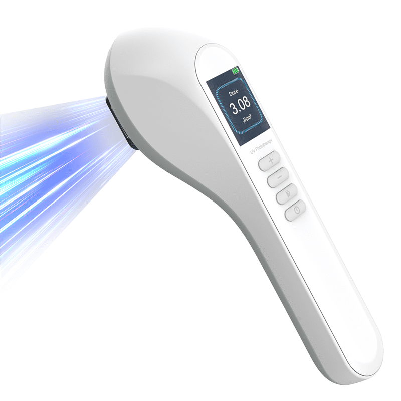 UV Light Therapy Handheld Phototherapy Light Lamp with Timer Control