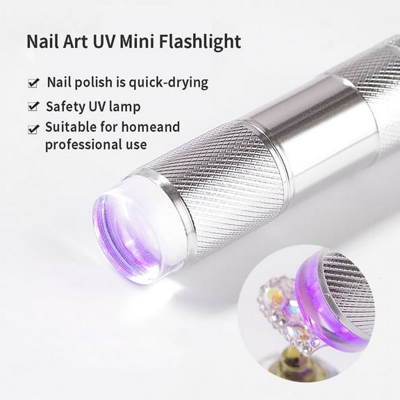 UV Mini Flashlight With Stamper Portable Silicone Handheld LED Manicure Lamp
