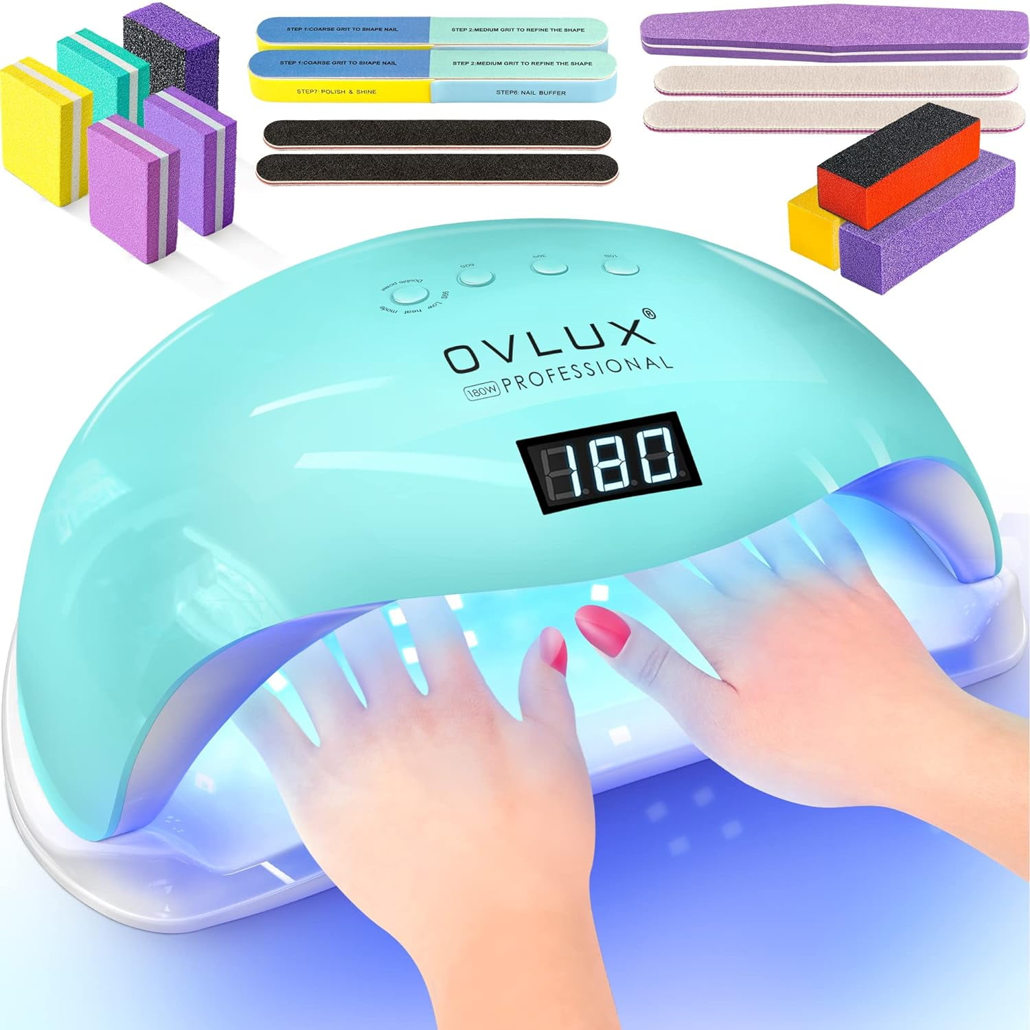 UV Nail Lamp 180W, Professional Nail Dryer Gel Polish Light, UV Nail
