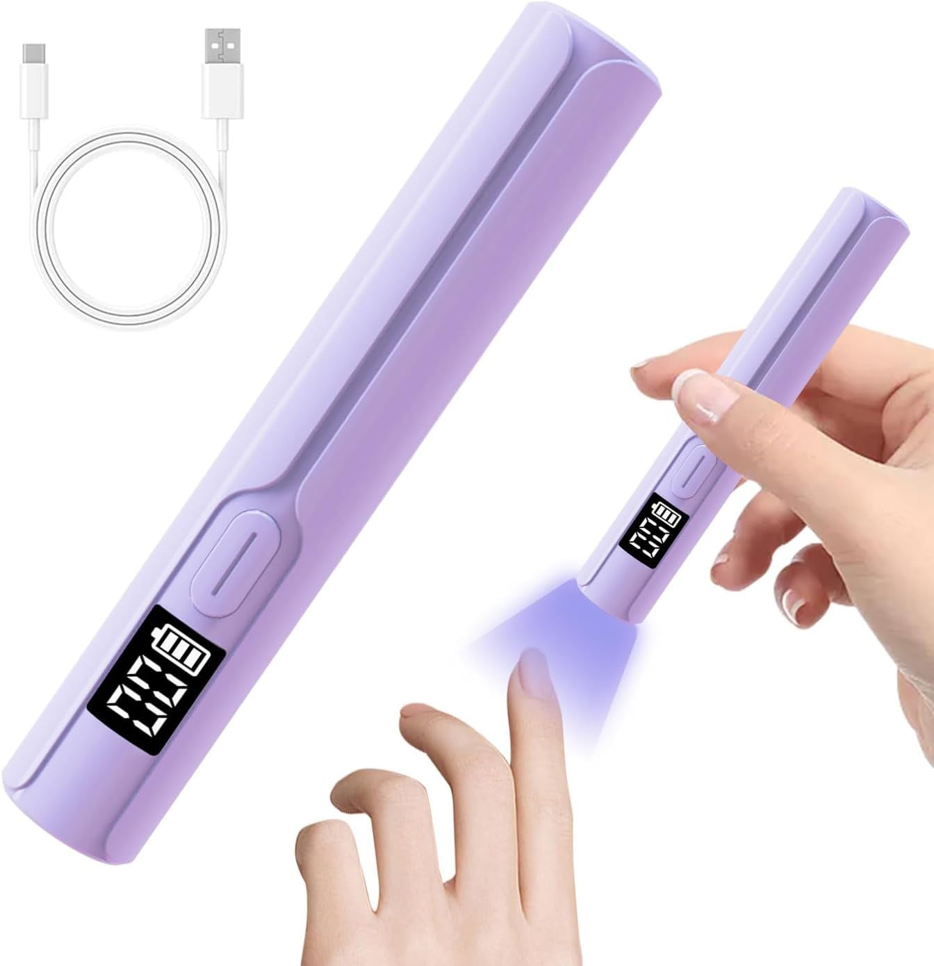 UV Nail Lamp,Mini LED UV Gel Nail Lamp,Ultra Fast Drying USB Portable UV Gel Nail Lamp for Gel Nails,American Style Gel Nails, Semi-Permanent Polish