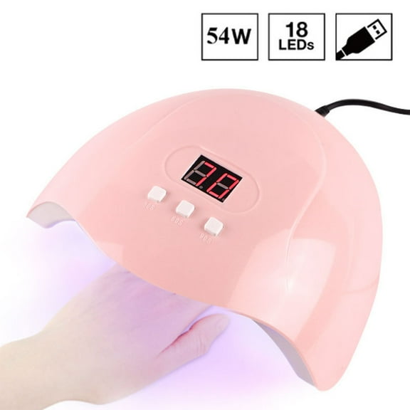 UV Nail Lamp,UV Light For Gel Nails,Nail Lamp,LED Nail Lamp,Nail Lamp 54W Curing Lamps Light for Gel Polish Auto Sensor,Nail Dryer for Gel Polish,3 Timers(Pink 7.5*3in)from Biweutydys