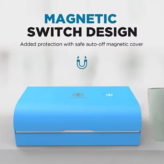 UV Phone Sanitizer Box with Wireless Charging, Blue