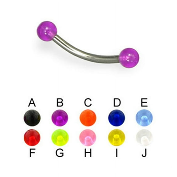 UV Plain See Through Eyebrow Ring Acrylic 16G (1.2mm) (Clear (Retainer))TRL /14