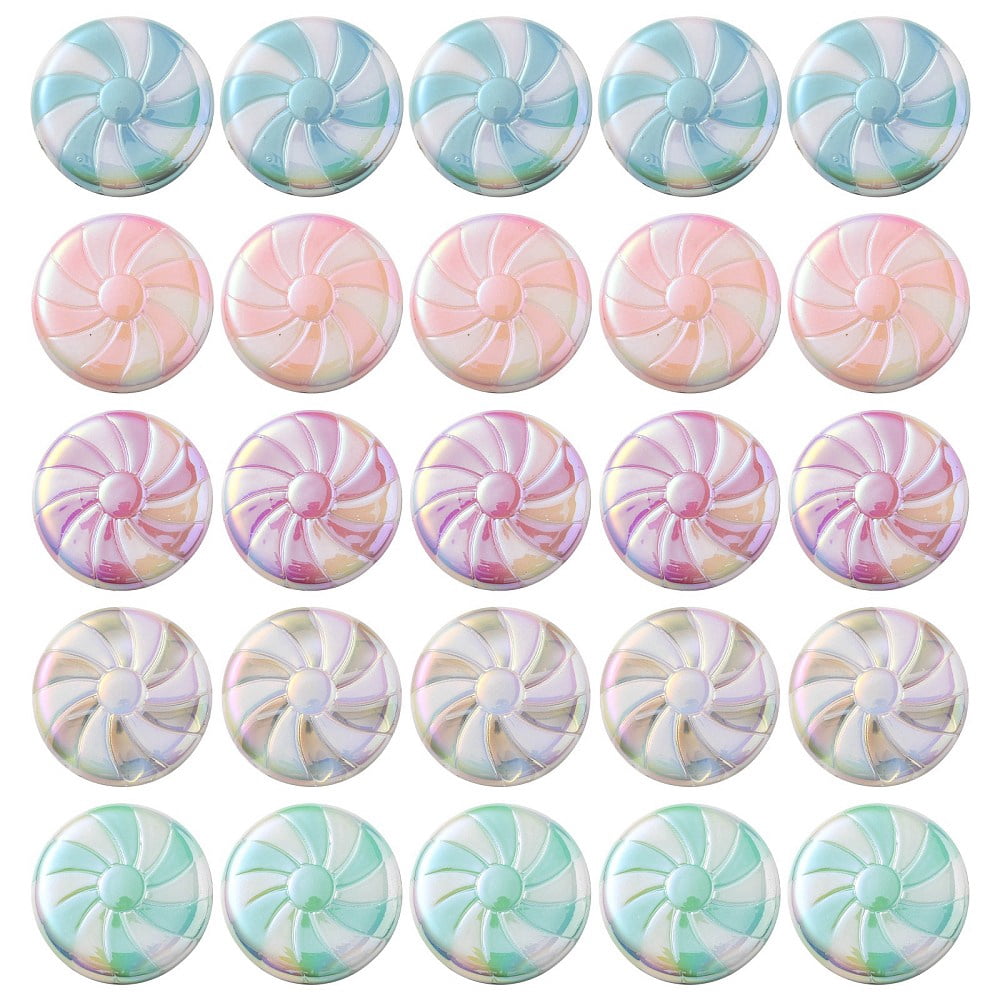 UV Plating Opaque Acrylic Beads Lollipop Mixed color 23x7mm Hole: 2.5mm Acrylic