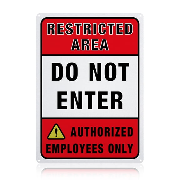 UV Protected Waterproof Aluminum Warning Signs Do Not Enter Authorized Employees Only Sign Do Not Enter Authorized Employees Only Sign Red