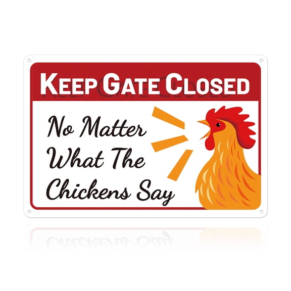 UV Protected & Waterproof Aluminum Warning Signs KEEP GATE CLOSED Colorful 30x20cm Hole: 4mm 1pc