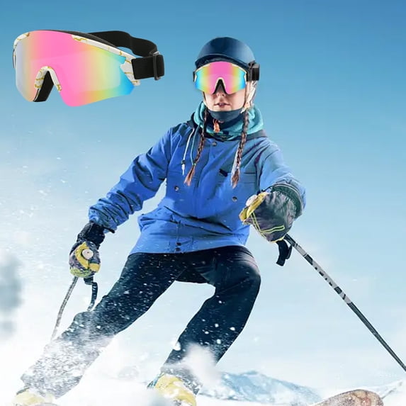 UV Protection Anti Fog Ski Goggles Windproof Snowboard Goggles for Adults Men and Women