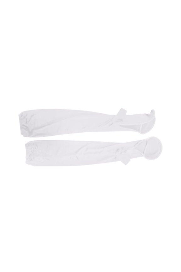 UV Protection Arm Sleeves, Breathable Ice Silk Cooling Arm Sleeves with Horseshoe Hand Cover, Loose Fits, for Men Women Summer Cycling, Driving, and Outdoor Activities, 21" Stretchable, White