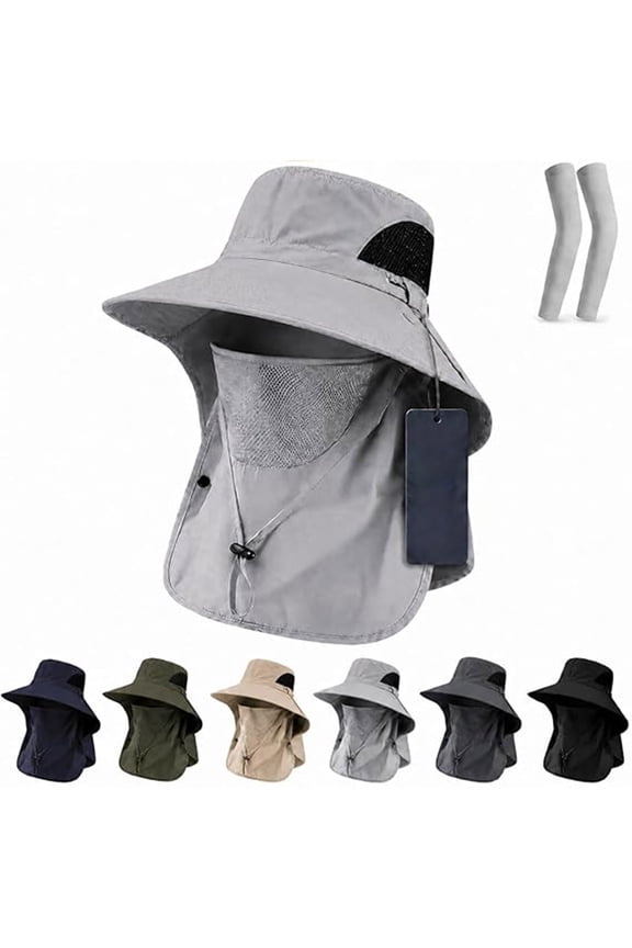UV Protection Bucket Hat UPF 50+, 361 Safari Hat with Full Face & Neck Coverage, Sun Protection Performance Shield Hat(B)