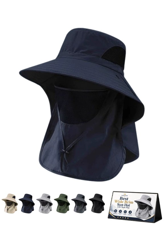 UV Protection Bucket Hat Women Men Upf 50+ Wide Brim Sun Shield Fisherman's Hats Full Face & Neck Coverage Cover