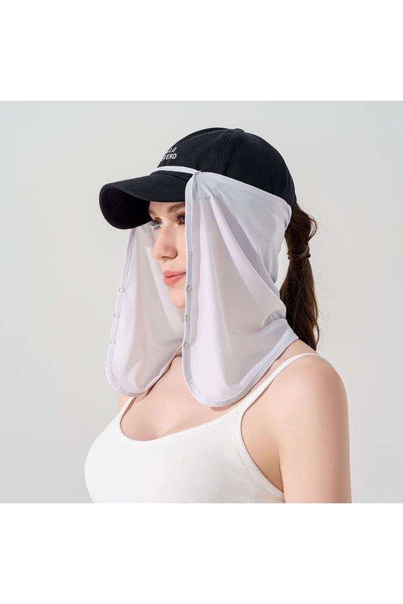 UV Protection Cap Mask Silk Scarf Outdoor Neck Sunscreen Veil Sunscreen Mask