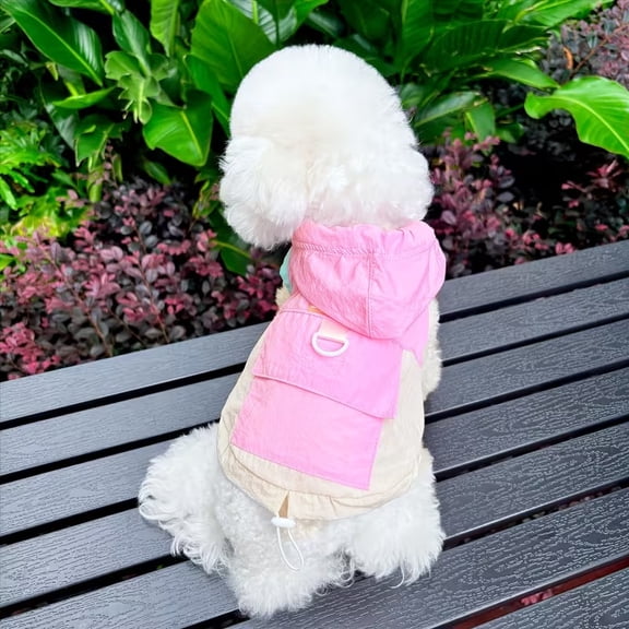 UV Protection Dog Sunscreen Clothing - Stylish Hooded Two-Tone Design, Water-Resistant Fabric for Summer Fun