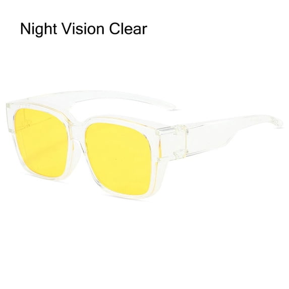 UV Protection for Driving Riding That Can Be Worn over Other Glasses Polarized Square Shades Fit Over Glasses Sunglasses Wrap Around NIGHT VISION CLEAR