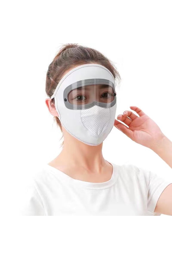 UV Protection Face Mask with Detachable Sunglasses for Outdoor Cycling, Hiking, Fishing - Breathable Ice Silk Full Face Cover