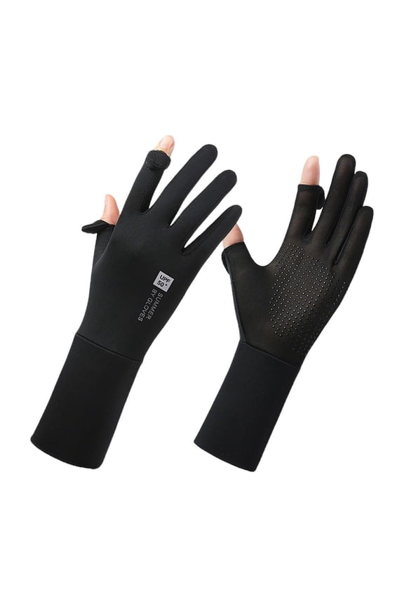 UV Protection Gloves, Sunscreen Driving Gloves for Women, UPF 50 Cooling Ice Silk Glove s with Touchscreen Fingertips and Anti-Slip Silicone Grip for Driving Cycling and Outdoor