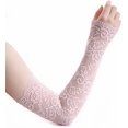 thumbnail image 1 of UV Protection Lace Arm Sleeves, Women's Floral Lace Sleeves Hollow Out Long Sunscreen Gloves Fingerless Driving Gloves, 1 of 9