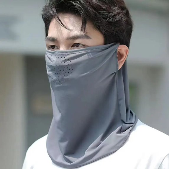UV Protection Mask Ice Silk Face Mask Breathable Lightweight Outdoor Sports Riding Face Cover Men Women Cooling Summer Mask