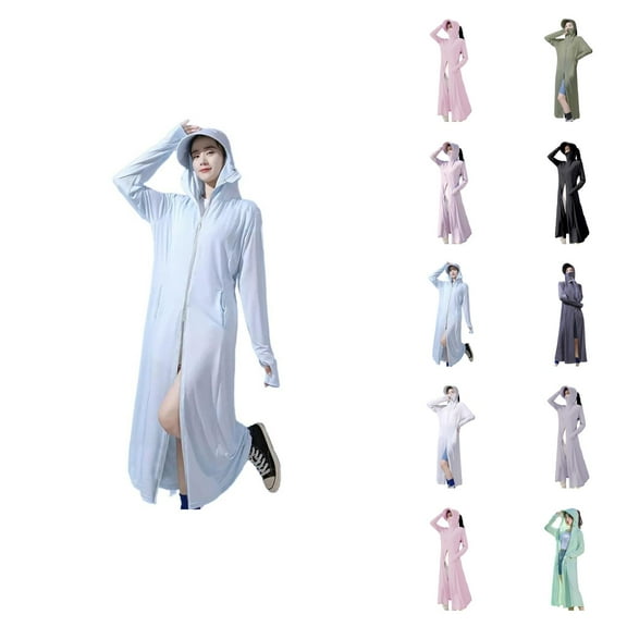 UV Protection Shirts for Women Sun Protection Shirt Women's Lightweight Breathable Sun Jacket for Cycling Camping Outdoor Activities with Zipper and Long Visor Ideal for Spring and Autumn