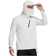 thumbnail image 1 of UV Protection Shirts for Men High Neck Long Sleeve Pullover Top UPF 50+ Lightweight Breathable Shirt with Built In Face Cover, 1 of 5