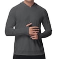 thumbnail image 1 of UV Protection Shirts for Men with Hood UPF 50+ Long Sleeve Sun Hoodies Rash Guard Fishing Swimming Beach Outdoor Tops Dark Gray S, 1 of 8