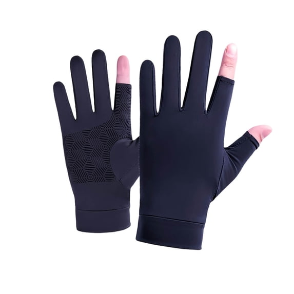 UV Protection Summer Driving Gloves, Anti Slip Breathable Touchscreen for Men and Women, Navy Blue