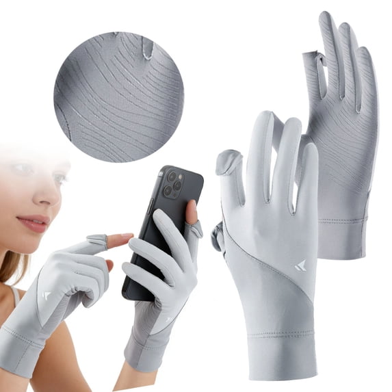 UV Protection Sun Gloves, Touchscreen Flip Finger Breathable Driving Gloves, Lightweight Stretch Summer Hand Covers for Cycling Running Driving Fishing, Soft Comfort Outdoor Mittens