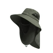 UV Protection Sun Hat with Neck Flap & Face Cover, Breathable Fishing Hiking Hat for Men Women