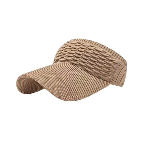 UV Protection Sun Visor Hat Wide Brim Knitted Running Visor for Women Ponytail Friendly Quick Drying Breathable Sports Cap for Golf Beach Tennis Summer Outdoor Elastic Lightweight