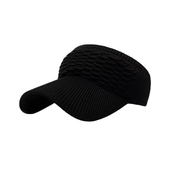 UV Protection Sun Visor Hat Wide Brim Knitted Running Visor for Women Ponytail Friendly Quick Drying Breathable Sports Cap for Golf Beach Tennis Summer Outdoor Elastic Lightweight