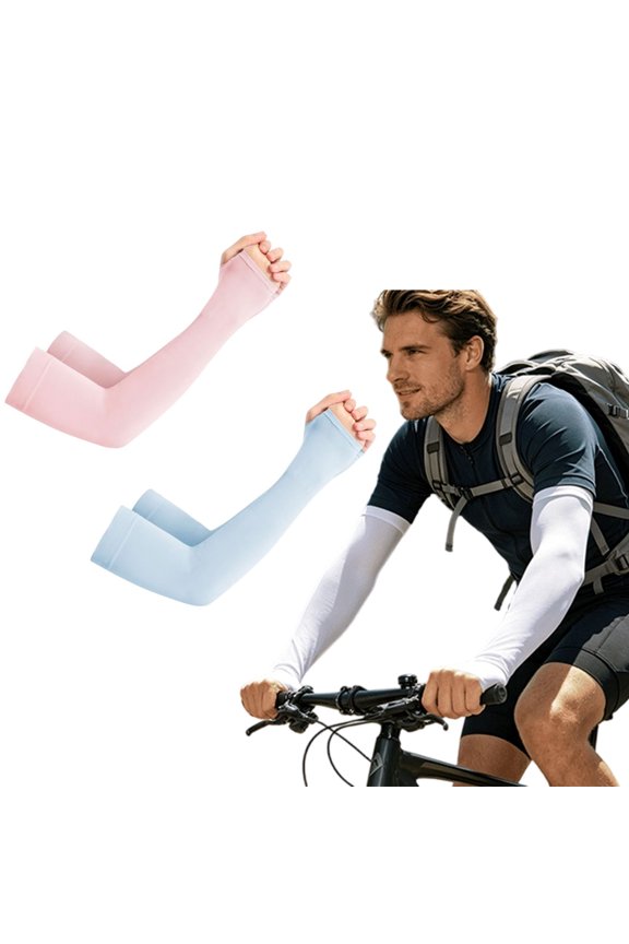 UV-Protection Sunscreen Cooling Sleeves, UPF 40+ Breathable Ice Silk Arm Guards for All-Day Sun Defense