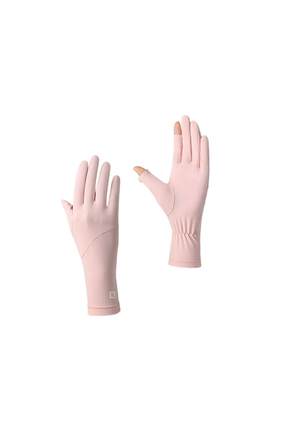 UV Protection Sunscreen Gloves for Women, Ice Silk Driving Gloves with Fingerless Design, Breathable Summer Gloves for Cycling Outdoor, UPF 50+ Thin Gloves for Hand Care