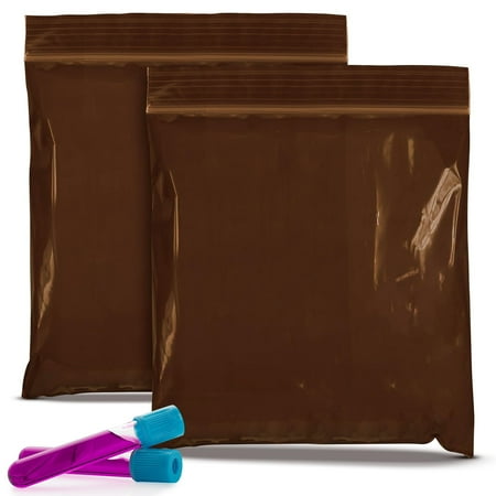 Amber UV Guard Zip Bags, 3 Mil Light-Reducing LDPE, 100 Count, 8 x 8 in