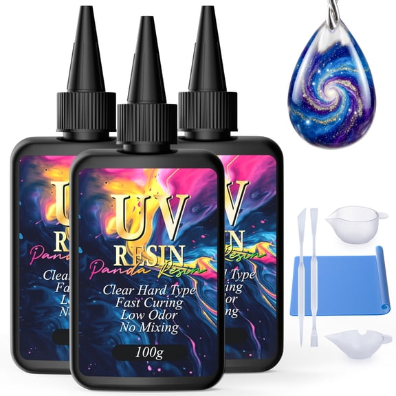 Panda Resin 300g UV Resin Crystal Clear, Fast Curing, Hard UV Resin for DIY Crafts, Casting & Jewelry Making
