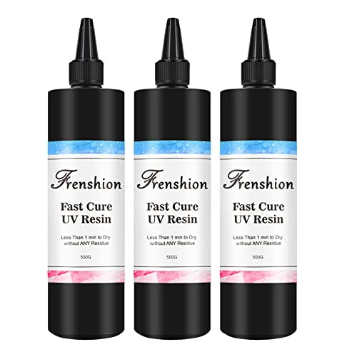 UV Resin-3Pcs 500G Upgrade Fast Cure Clear Hard UV Resin,High Transparency for DIY Casting & Coating Handcraft Jewelry Earrings Necklace Bracelet Making