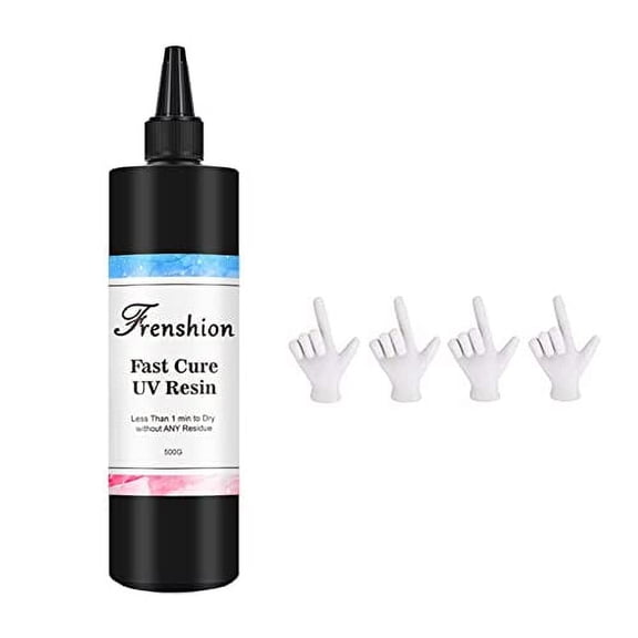 UV Resin-500G Upgrade Fast Curing Clear Hard UV Resin,High Transparency No Yellowing Resin for DIY Craft Casting & Coating Jewelry Making+ 4Pairs Glove