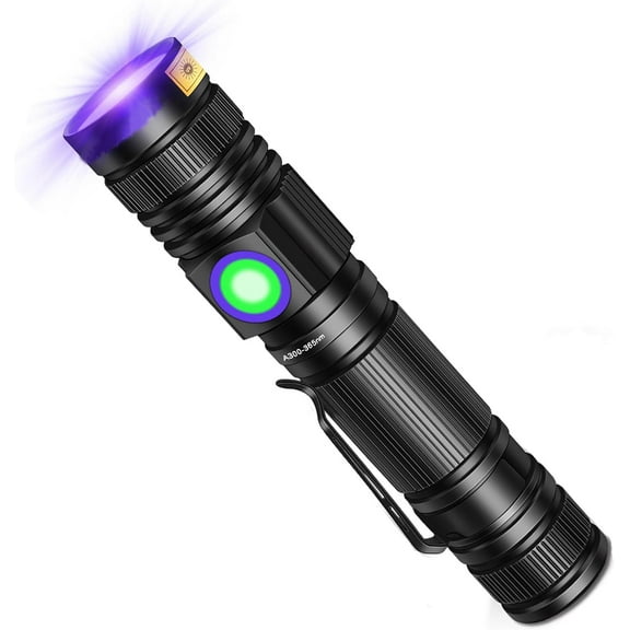 UV Resin Blacklight Flashlights, Handheld LED Ultraviolet Black Light 395nm Portable Pocket with Clip, Detector for Pet Urine, Stains, Gem, Rocks, Money, Resin Curing, Black