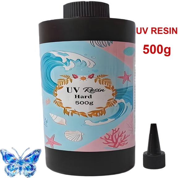 UV Resin 500g,Fast Curing Hard Type Crystal Clear Ultraviolet UV Epoxy Resin for Art Craft, DIY,Jewelry Making Casting, Coating