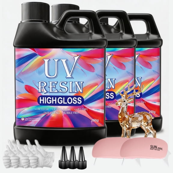 UV Resin Quick Drying 780g, Hard Clear UV Resin Kit, DIY Jewelry Making Adhesive For Pendants Earrings Bracelets Craft