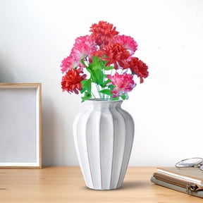 UV Resistant Artificial Flowers with Green Leaves, Realistic Faux Flowers Bouquet, All Weather Decor, Ramos De Flores Artificiales for Vase Arrangement(Pink)