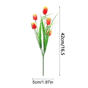 UV Resistant Artificial Flowers with Green Leaves, Realistic Faux Flowers Bouquet, All Weather Decor, Ramos De Flores Artificiales for Vase Arrangement