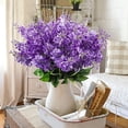 thumbnail image 1 of UV Resistant Artificial Flowers Indoor with Green Leaves, Realistic Faux Flowers Bouquet, All Weather Decor for Garden Porch Wedding Vase Arrangement, 1 of 9