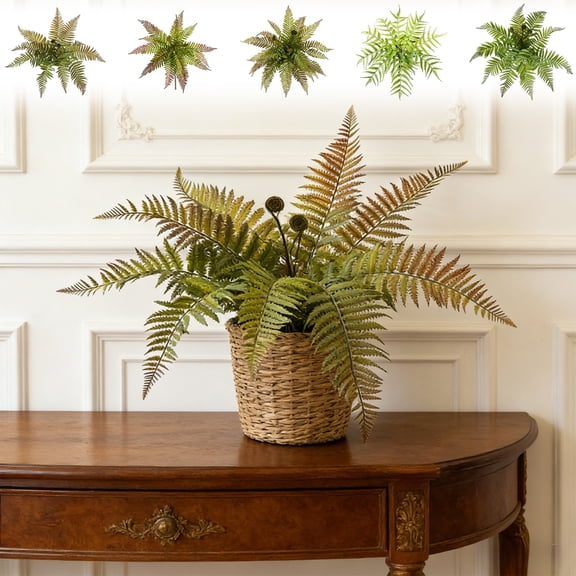 UV-Resistant Artificial Greenery Flowers, Dense Foliage Realistic Faux Green Foliage with No-Leaf Drop, Spliceable for Home Garden Office Indoor Outdoor Green Wall Decoration, Green-A