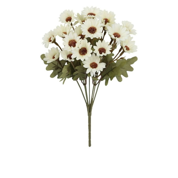 UV Resistant Artificial Outdoor Flowers - Sunset Mums with Eucalyptus, Waterproof Fall Mums for Garden, Patio, Porch Decor, Realistic Chrysanthemum Arrangement