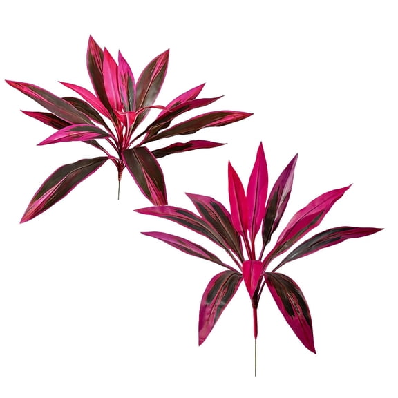 UV Resistant Artificial Plants for Outdoor Decor Realistic Large Faux Tropical Agave Boston Ferns and Plastic Hostas(18 Leaves+12 Leaves)