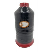UV Resistant Bonded Polyester Sewing Thread for Upholstery, Outdoor, Marine 8 oz (Tex 90, Black)