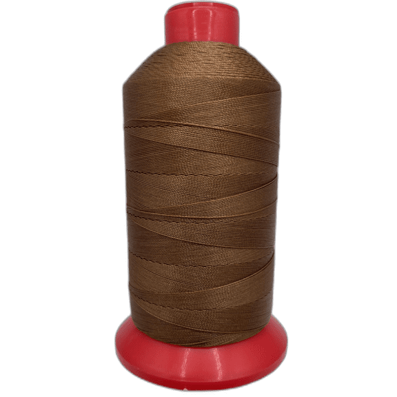 UV Resistant Bonded Polyester Sewing Thread for Upholstery, Outdoor, Marine 8 oz (Tex 90, Brown)