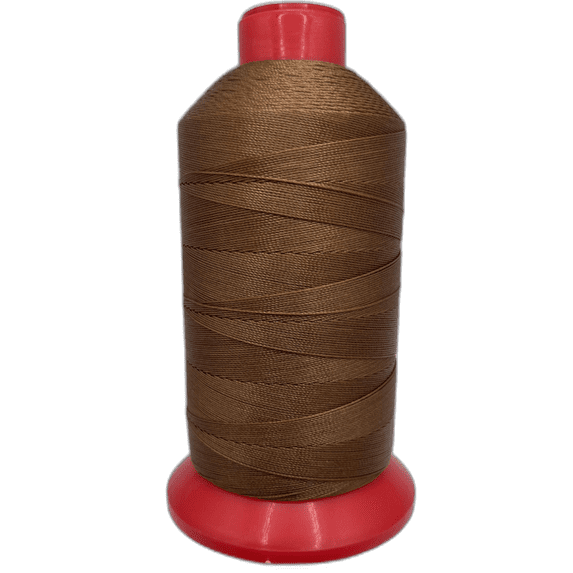 UV Resistant Bonded Polyester Sewing Thread for Upholstery, Outdoor, Marine 8 oz (Tex 90, Brown)