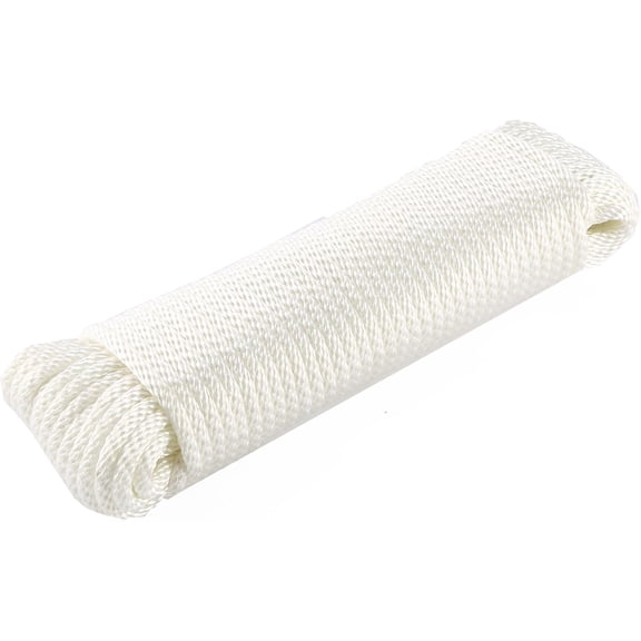 UV Resistant Braided Polyester Rope, 5/16 Inch Diameter, 100 Feet for Camping, Outdoor, Clothesline and Flag Line