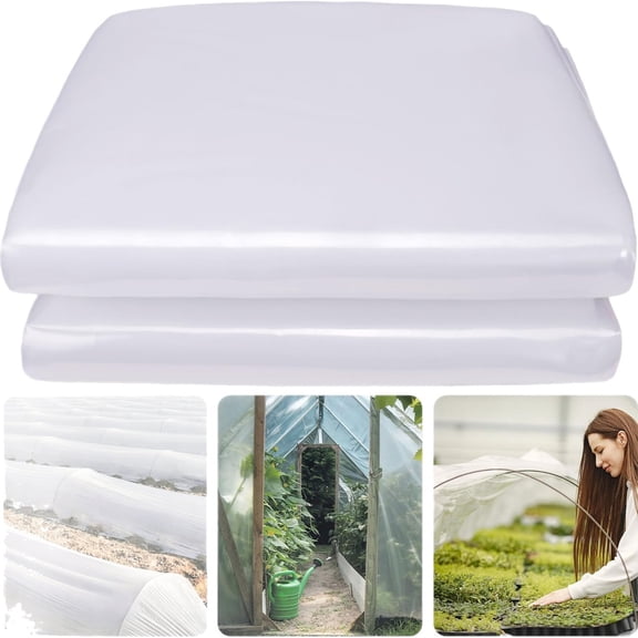 UV Resistant Clear Plastic Sheeting Greenhouse Garden Cover for Plant Tunnel Frost Blanket for Raised Beds Wind Protection